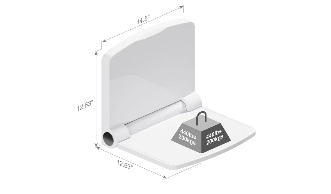 White Folding Shower Seat
