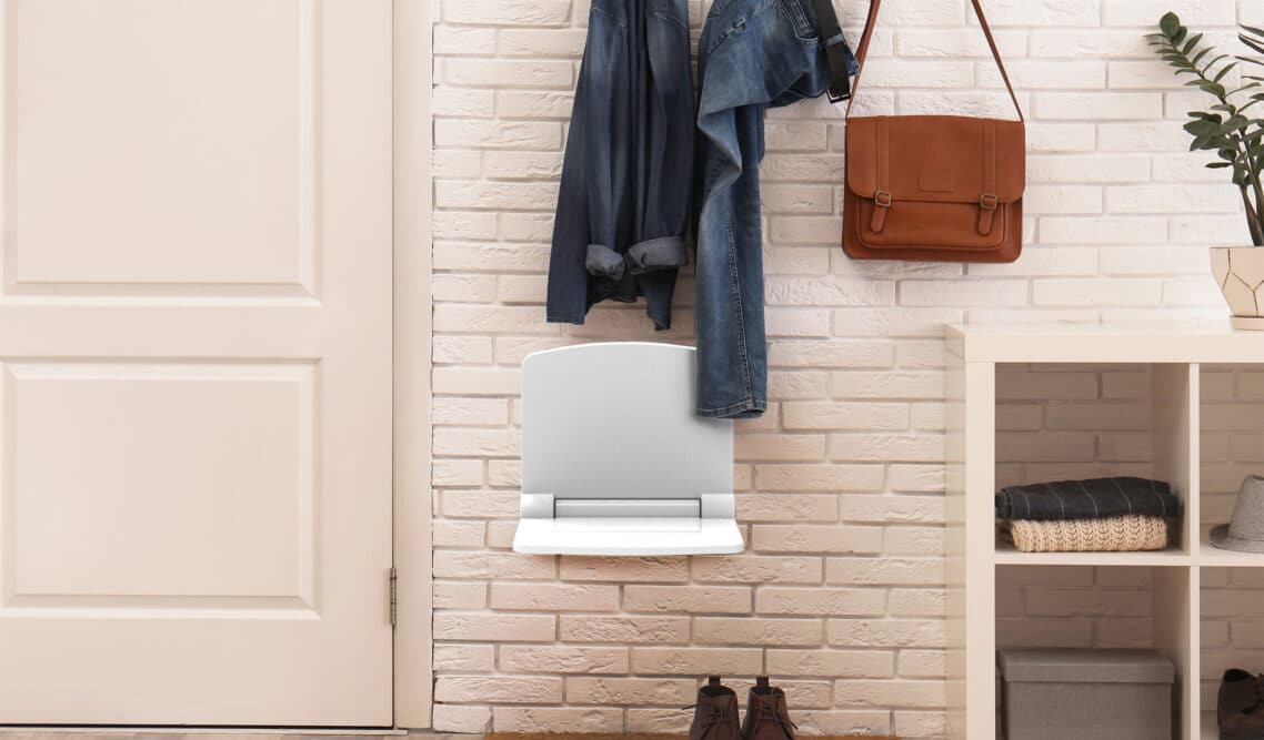 White Folding Shower Seat