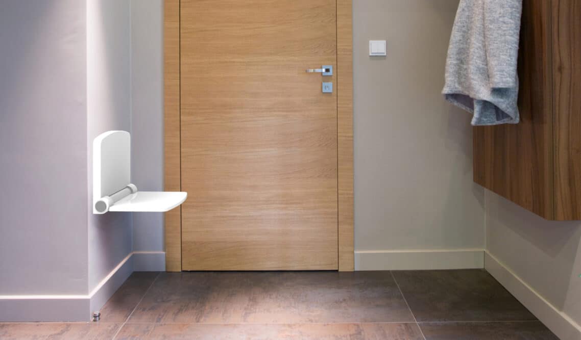 White Folding Shower Seat