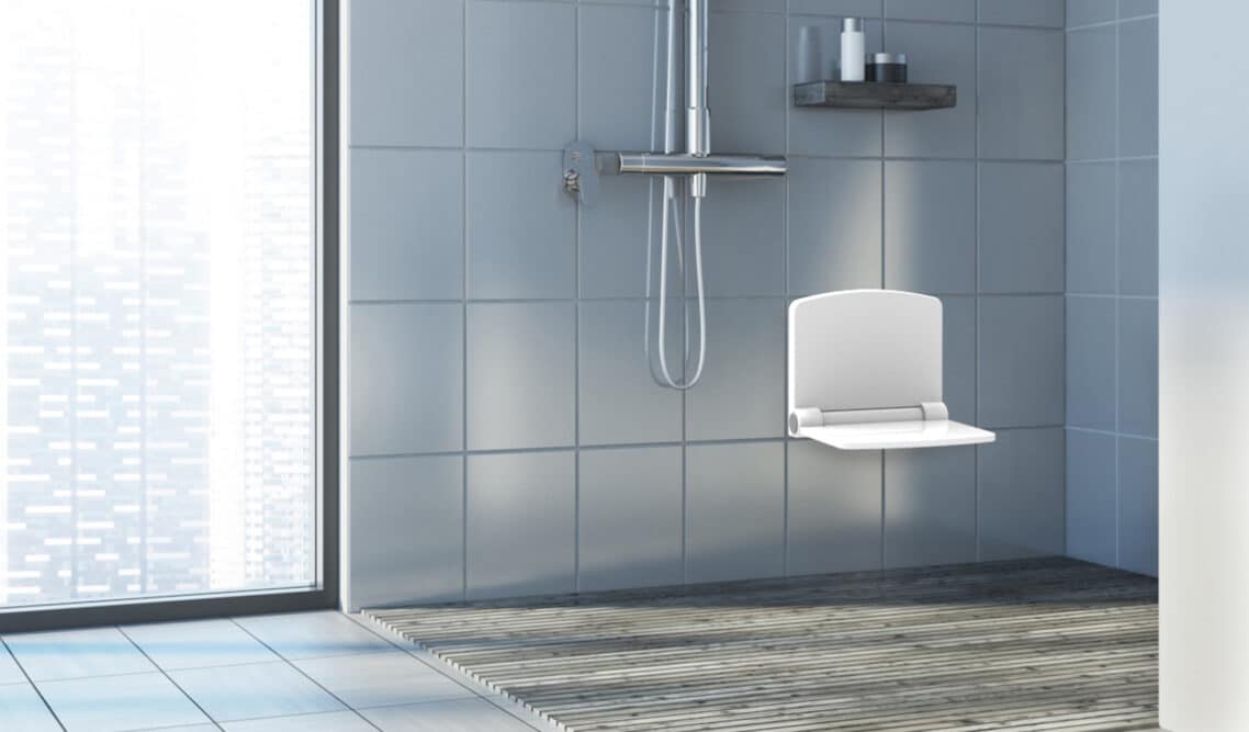 White Folding Shower Seat