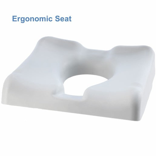 Aquatec Ocean Ergo XL Shower Commode with Collection Pan, Lid, and Pan Support Guide Rail