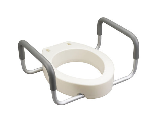 Premium Raised Toilet Seat Riser with Removable Arms, 2"