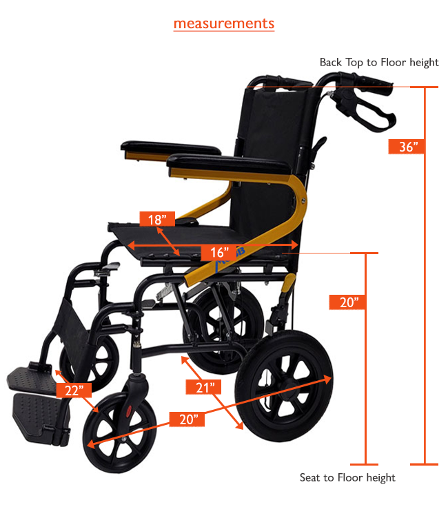 12" Wheel Transport Chair