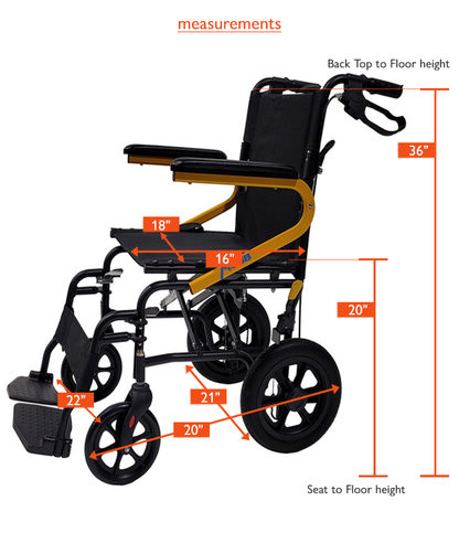 12" Wheel Transport Chair