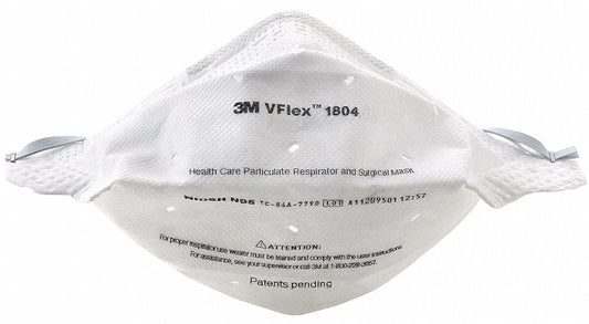 Respirateur contre les particules et masque chirurgical pour soins de santé 3M™ VFlex™, 1804, N95