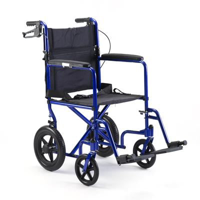 Invacare® Lightweight Aluminum Transport Chair (19"x16") BLUE - BC MedEquip Home Health Care