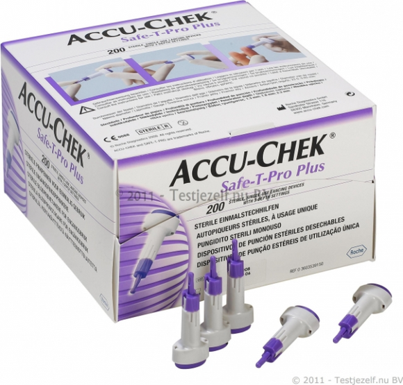 Lancet Safety Pro Plus Accu-chek - Purple and white 200/bx - BC MedEquip