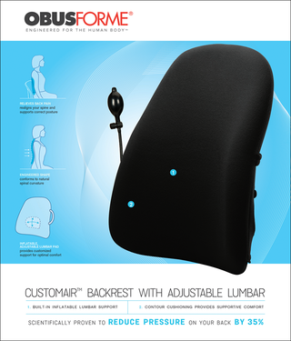 ObusForme CustomAIR Backrest with Adjustable Lumbar CL-PROF-01