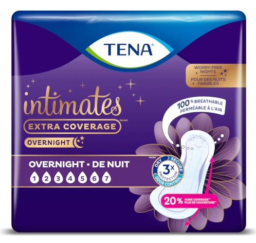 Serviettes de nuit à couverture supplémentaire TENA® Intimates